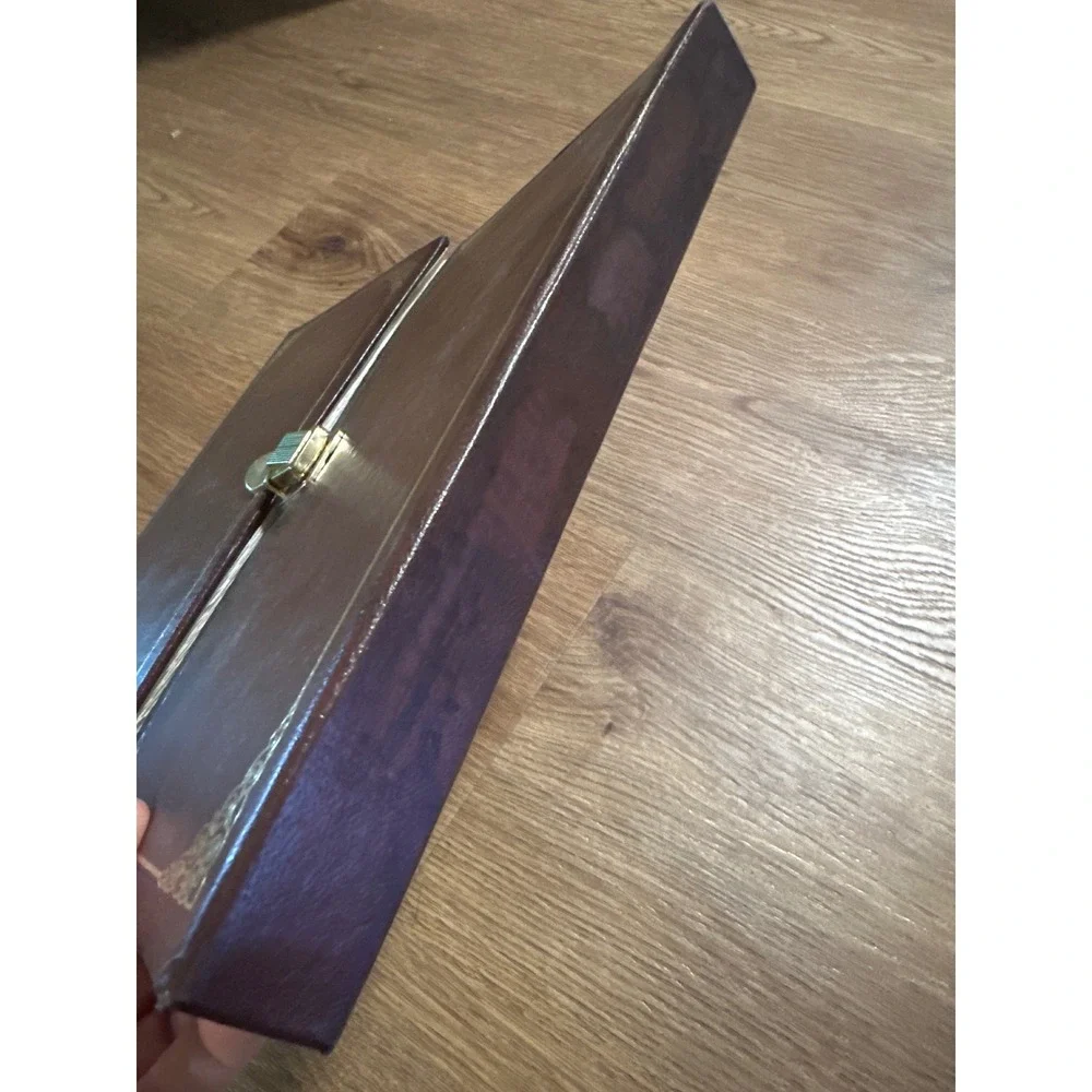 Vintage‎ Brown Leather Photo Album Scrapbook Binder with Clasp